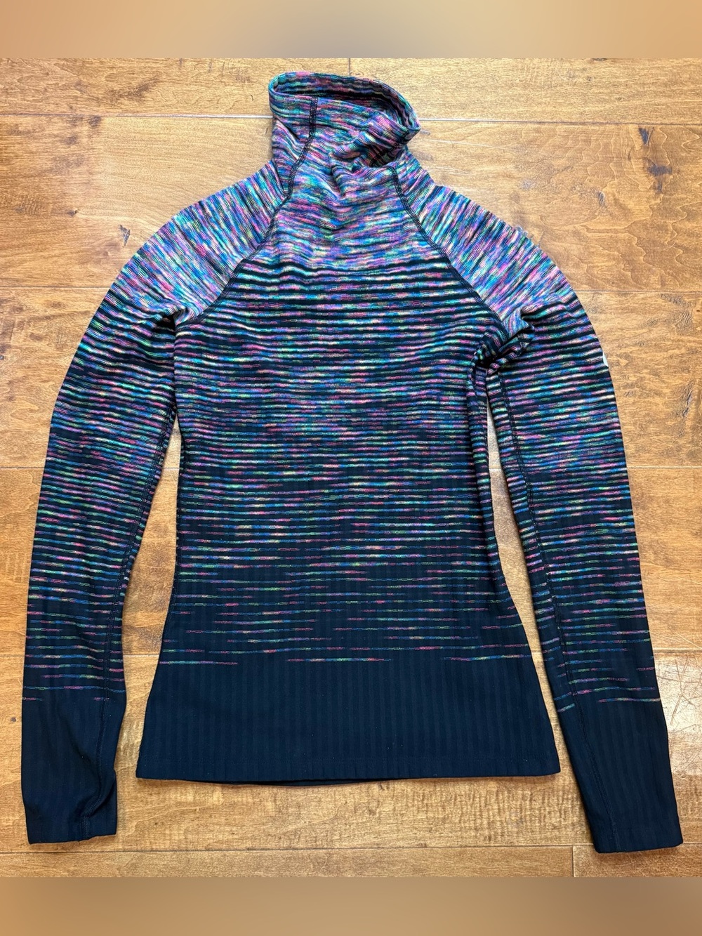 Nike Pro Hyperwarm Rainbow Space Dye Mock Neck Compression Top XS